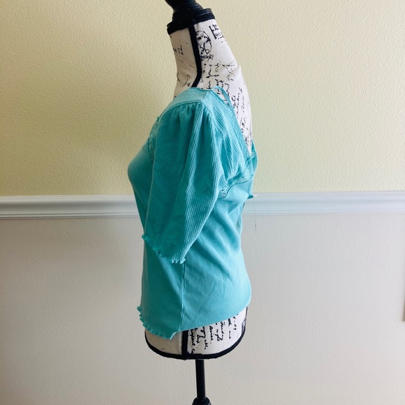 NWT FREE PEOPLE ROBINS EGG MARGAUX TOP BLOUSE - Picture 4 of 9